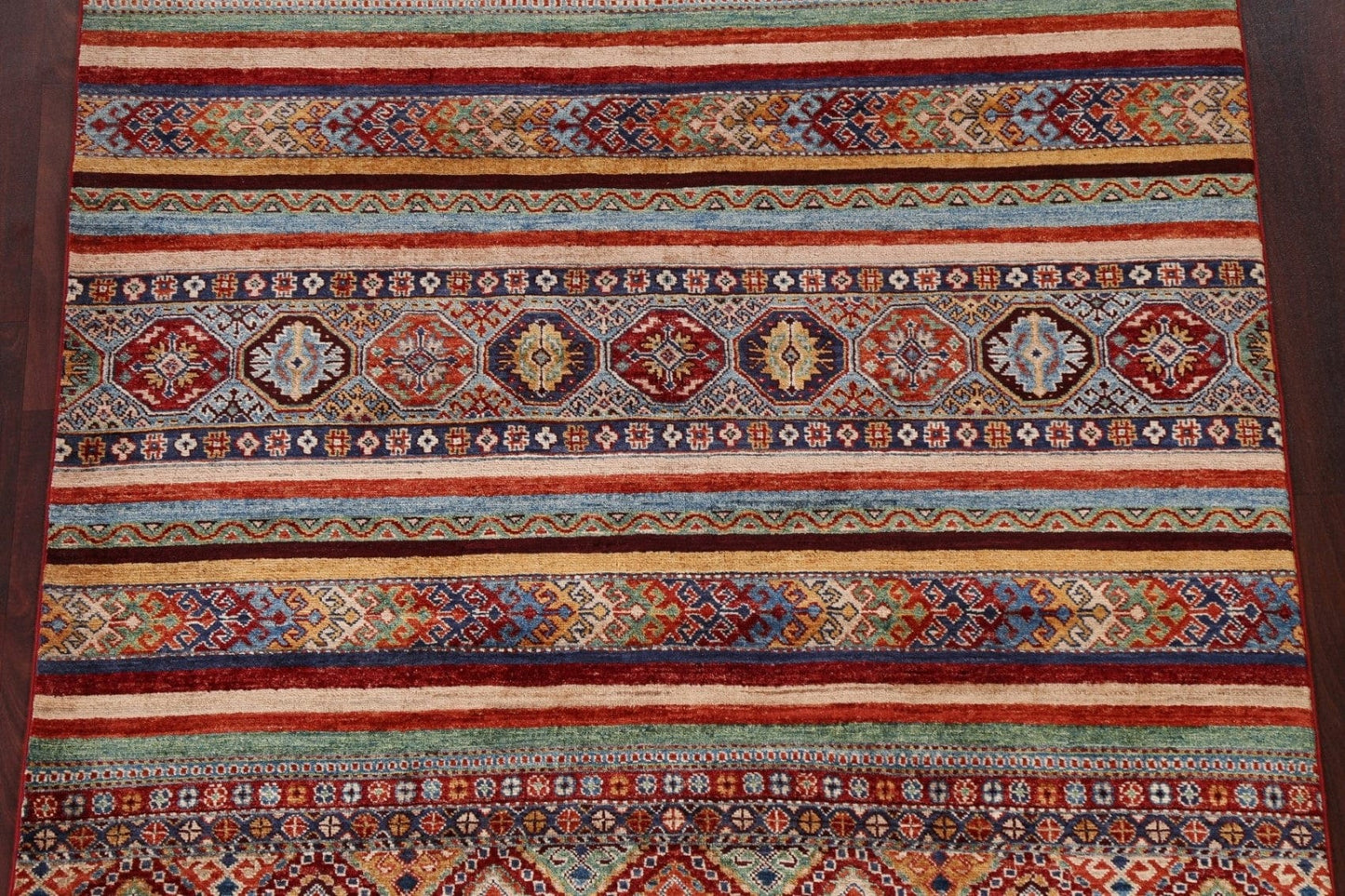 Vegetable Dye Super Kazak Handmade Area Rug 5x6