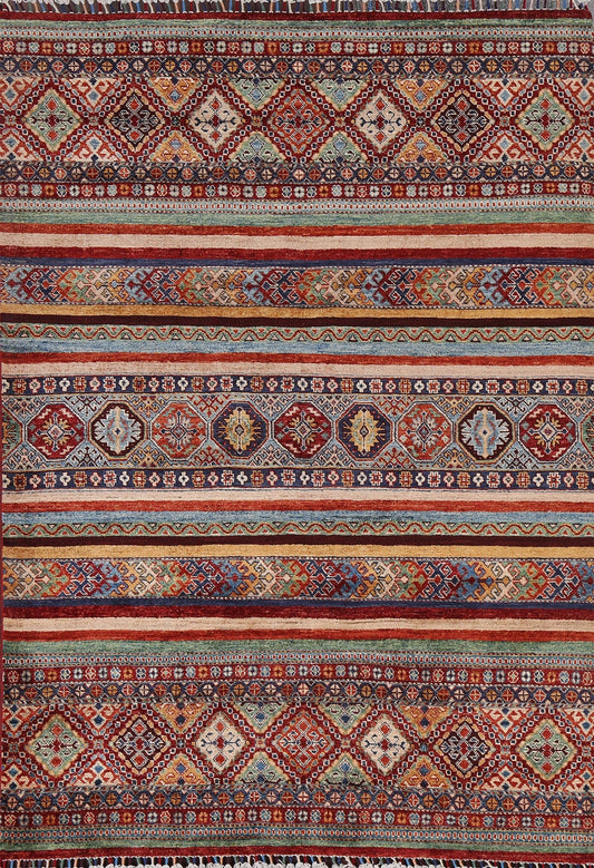 Vegetable Dye Super Kazak Handmade Area Rug 5x6