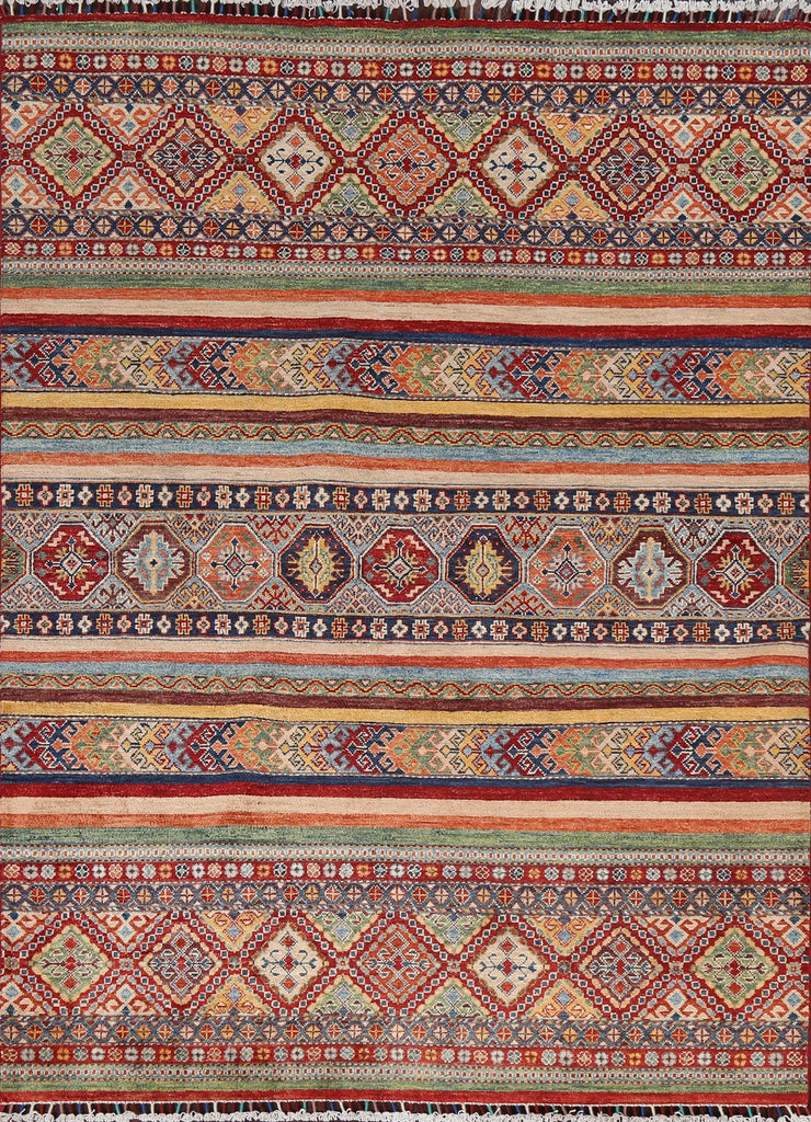 Vegetable Dye Super Kazak Wool Area Rug 5x7