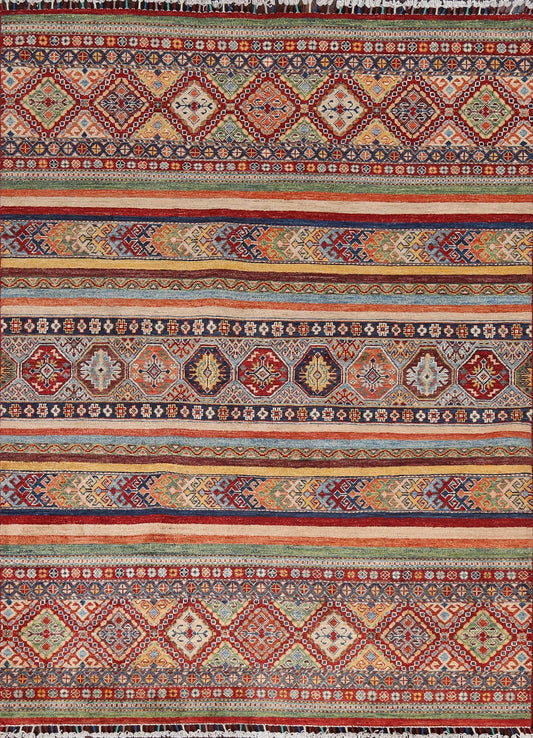 Vegetable Dye Super Kazak Wool Area Rug 5x7