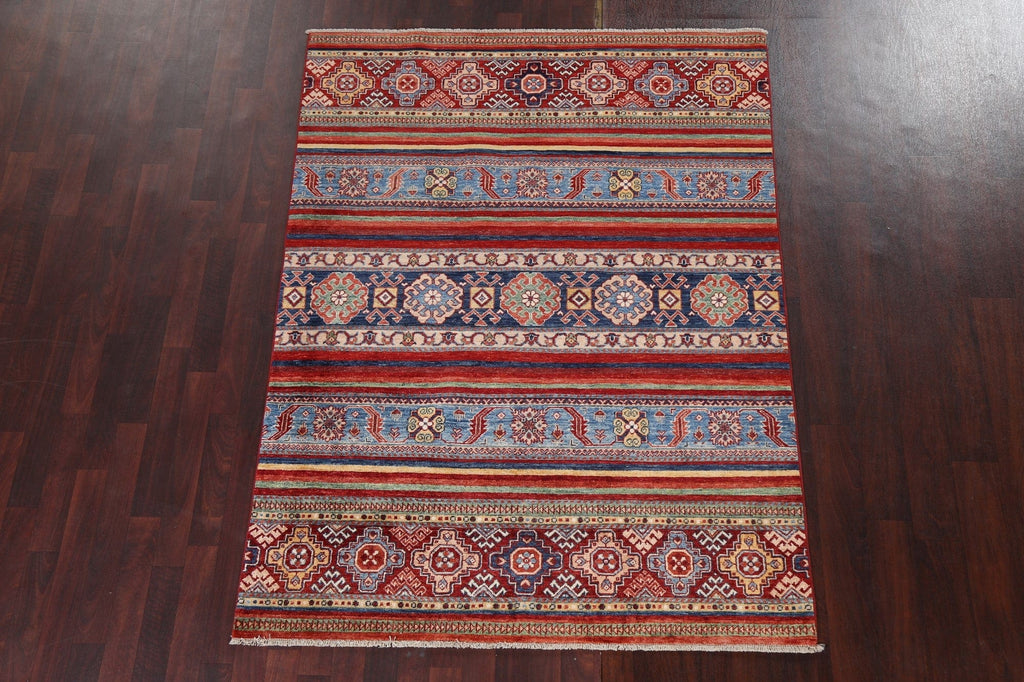 Vegetable Dye Super Kazak Handmade Area Rug 5x7