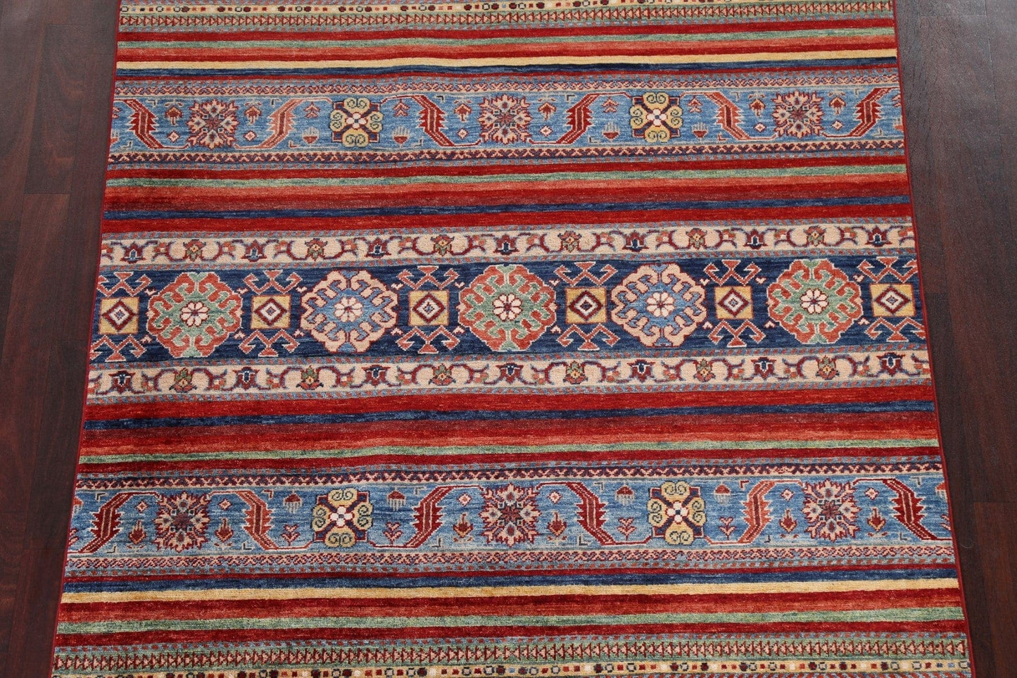 Vegetable Dye Super Kazak Handmade Area Rug 5x7