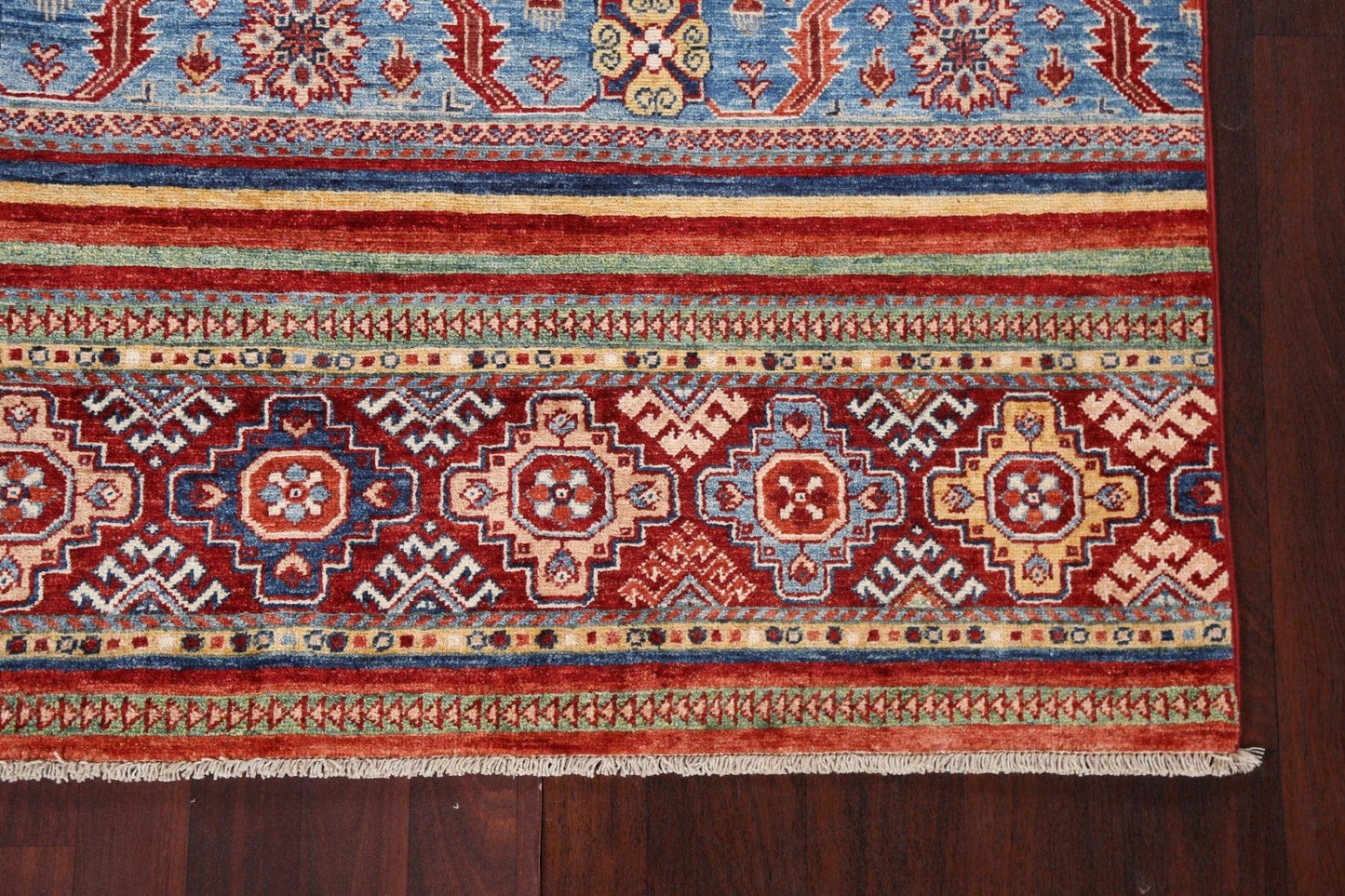 Vegetable Dye Super Kazak Handmade Area Rug 5x7