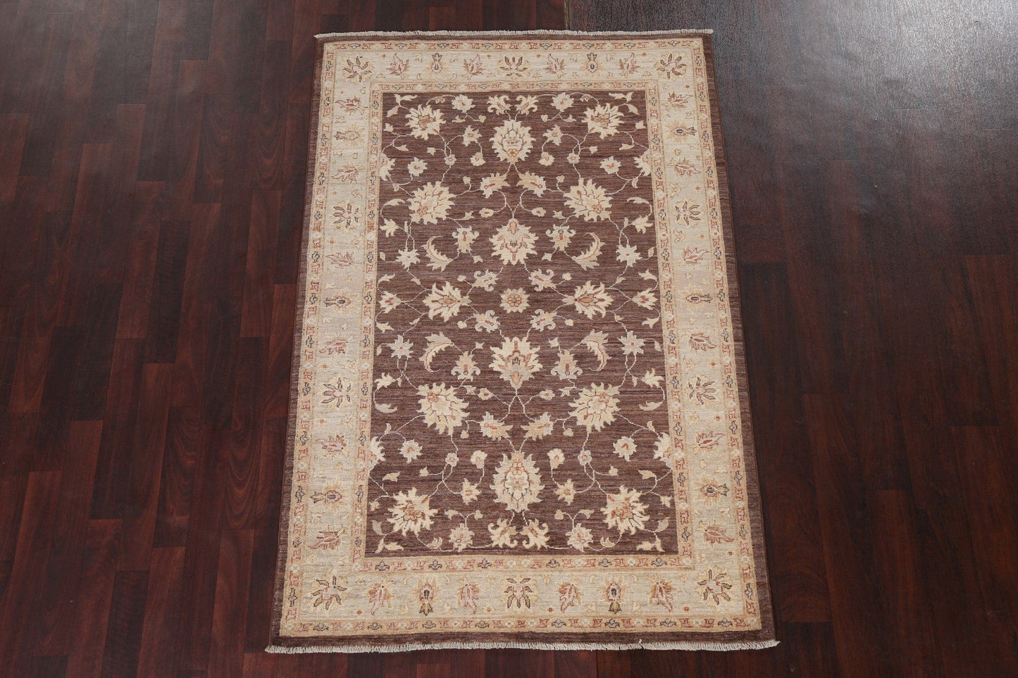 Vegetable Dye Chobi Peshawar Oriental Area Rug 4x6