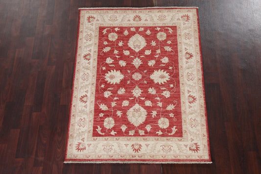 Vegetable Dye Chobi Peshawar Oriental Area Rug 4x5