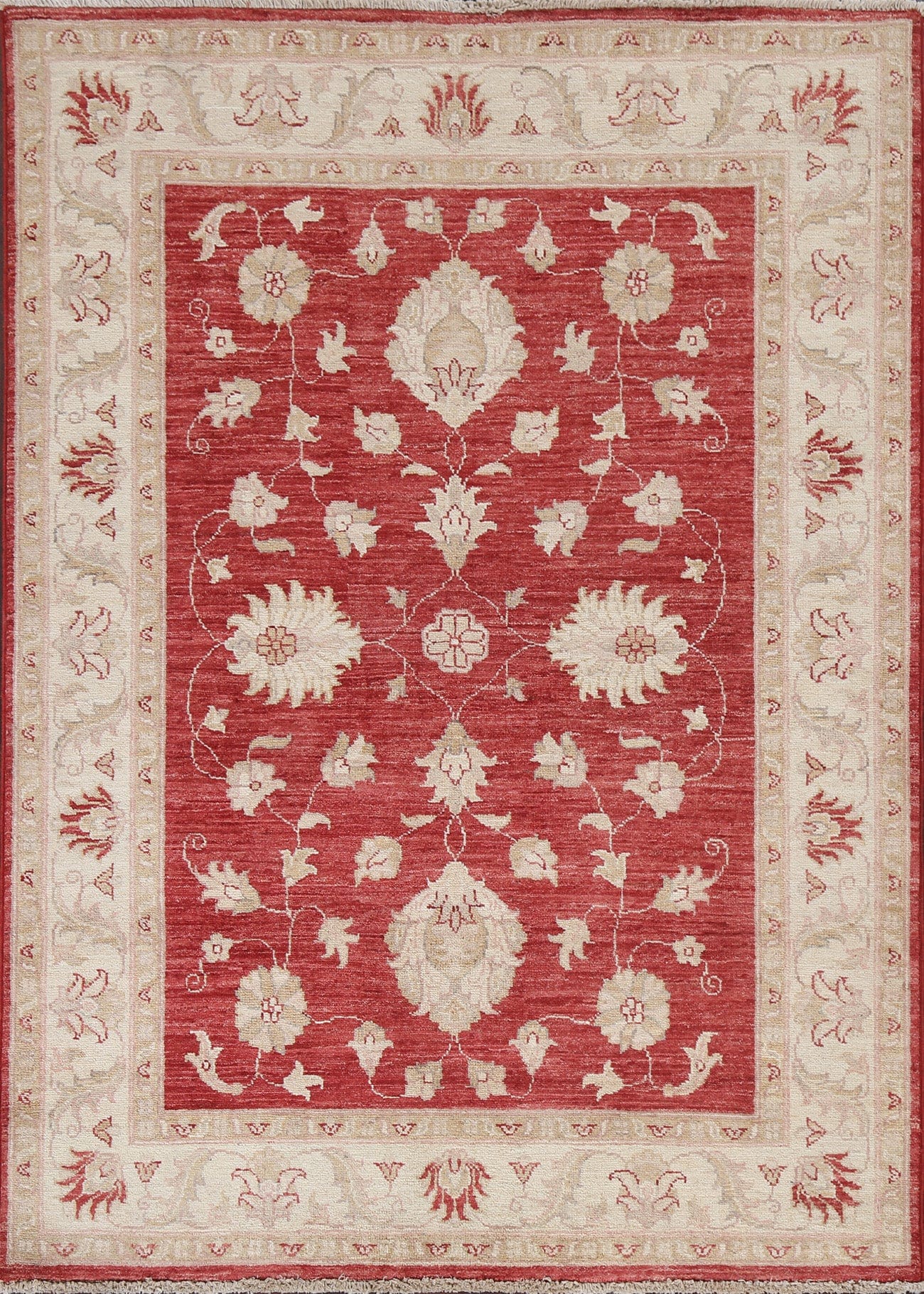 Vegetable Dye Chobi Peshawar Oriental Area Rug 4x5