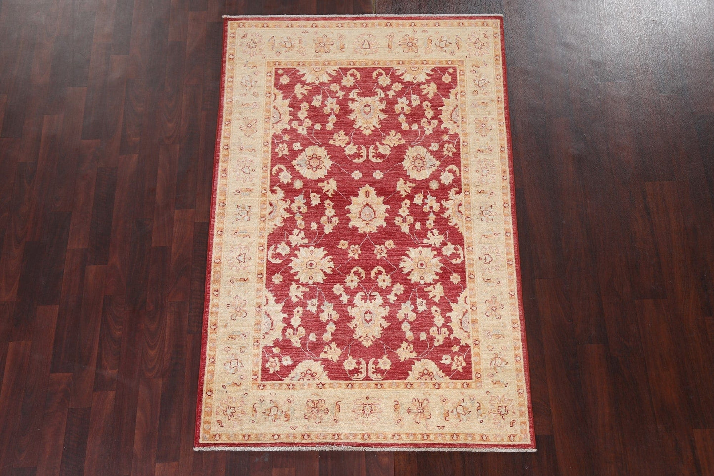 Vegetable Dye Chobi Peshawar Oriental Area Rug 4x6