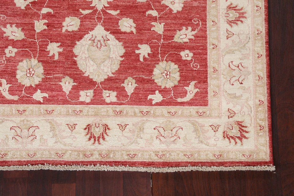 Vegetable Dye Red Chobi Peshawar Oriental Area Rug 4x5