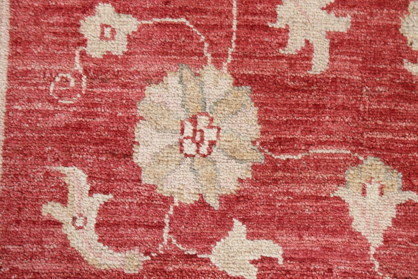 Vegetable Dye Red Chobi Peshawar Oriental Area Rug 4x5