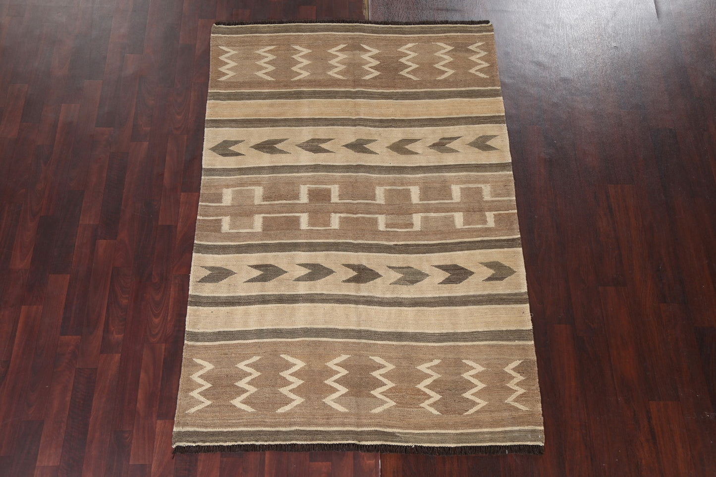 Natural Dye Kilim Flat-Woven Area Rug 5x7