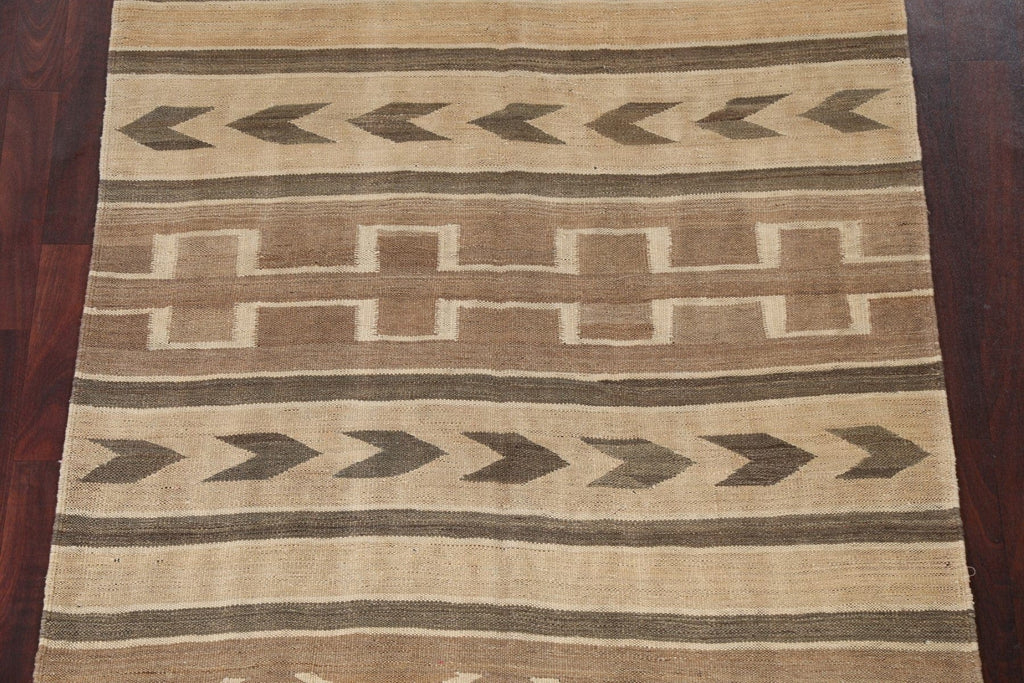 Natural Dye Kilim Flat-Woven Area Rug 5x7