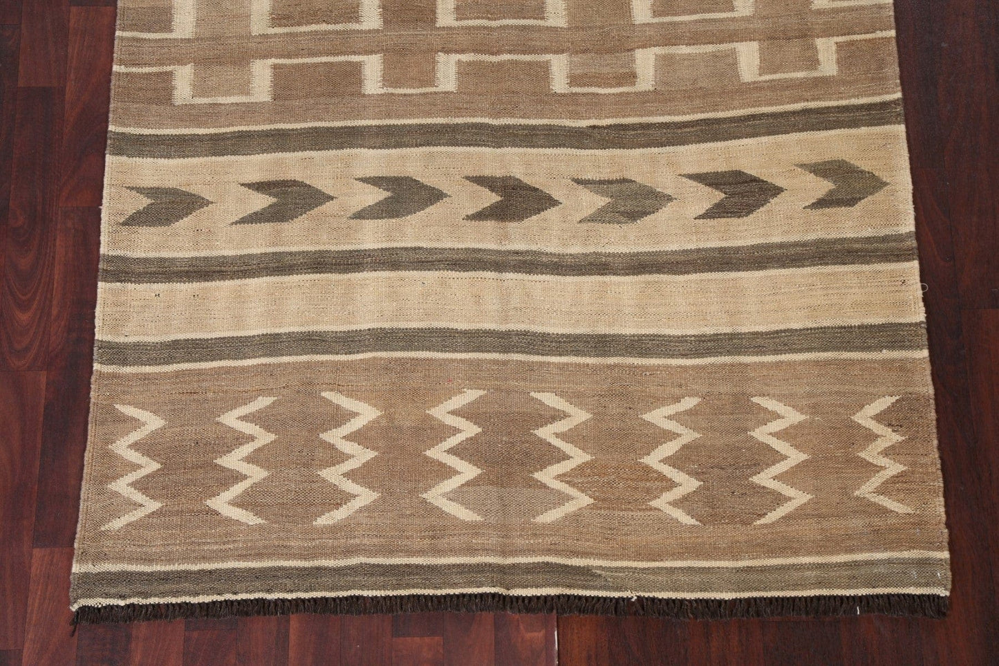 Natural Dye Kilim Flat-Woven Area Rug 5x7