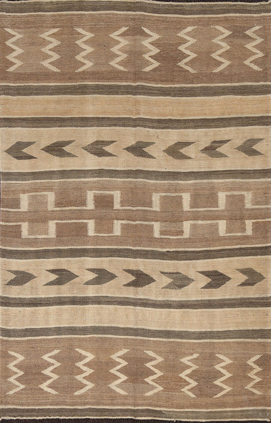 Natural Dye Kilim Flat-Woven Area Rug 5x7