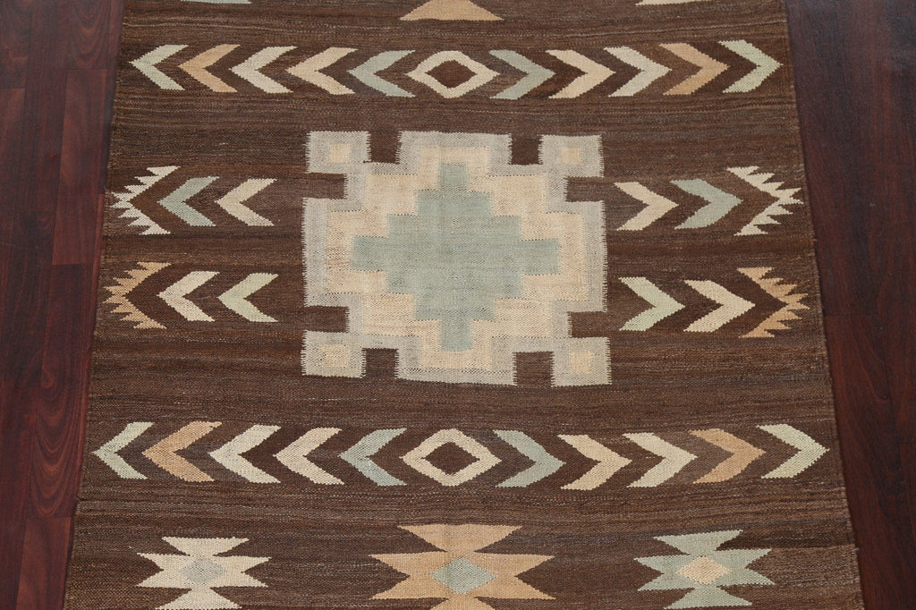 Natural Dye Kilim Flat-Woven Area Rug 5x7