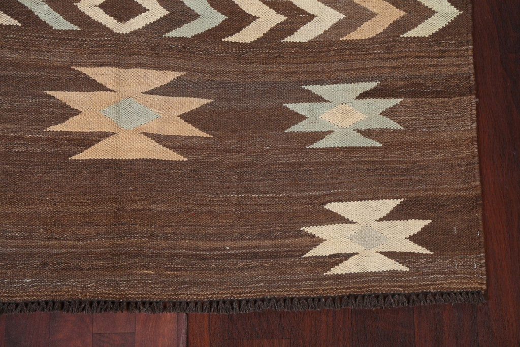 Natural Dye Kilim Flat-Woven Area Rug 5x7