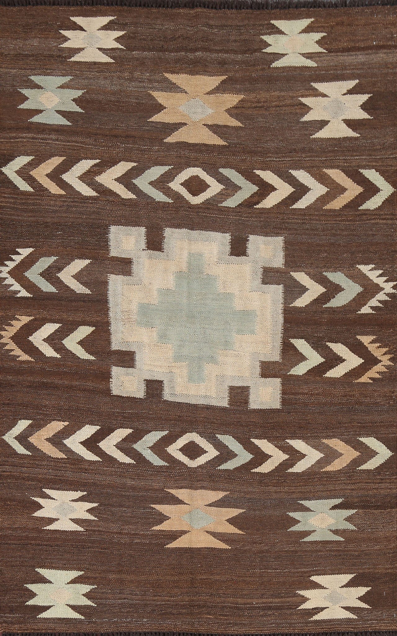 Natural Dye Kilim Flat-Woven Area Rug 5x7