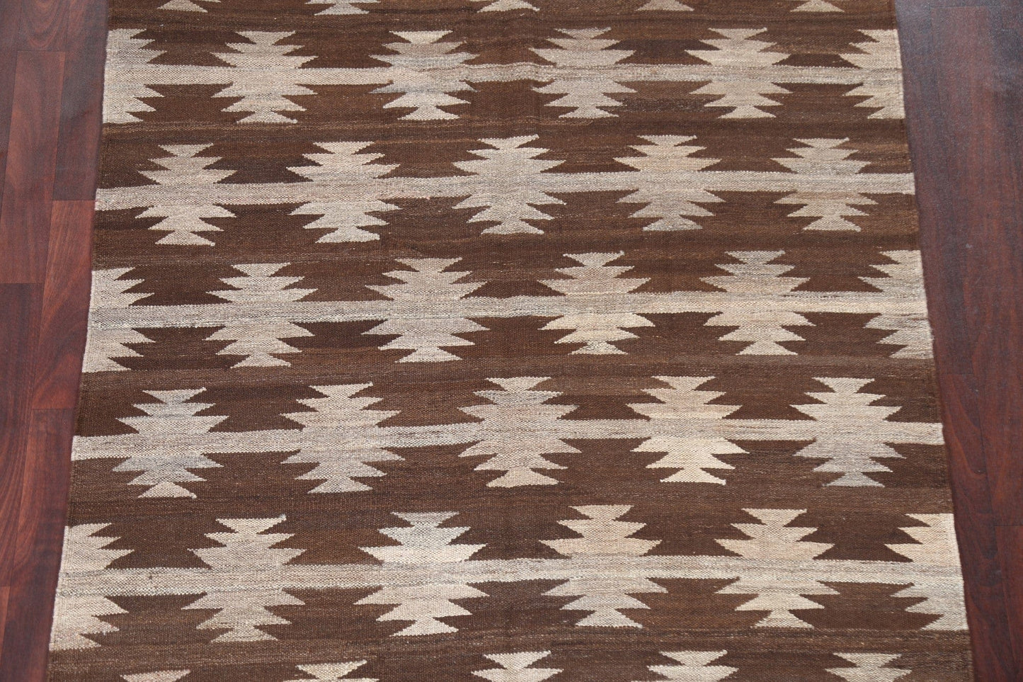 Natural Dye Kilim Flat-Woven Area Rug 5x7