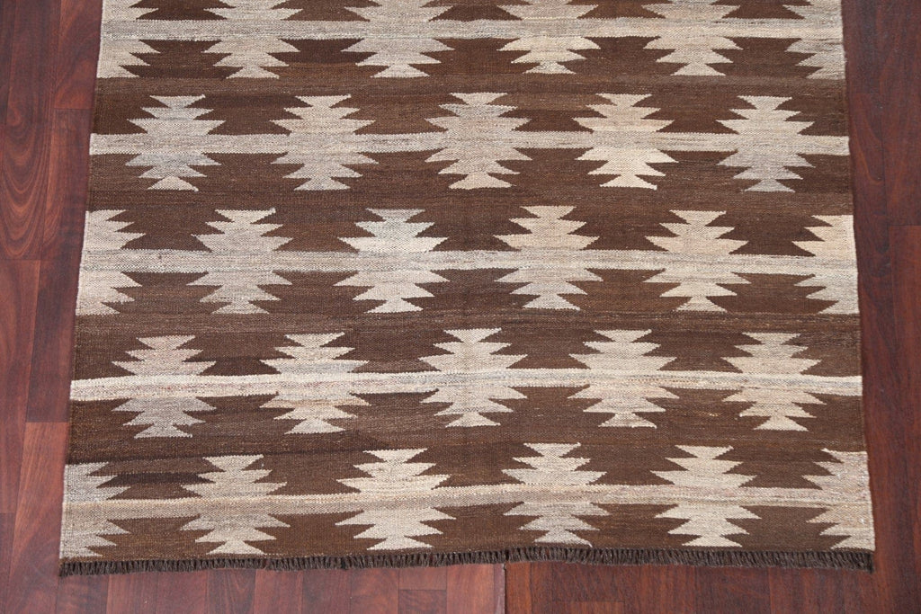 Natural Dye Kilim Flat-Woven Area Rug 5x7