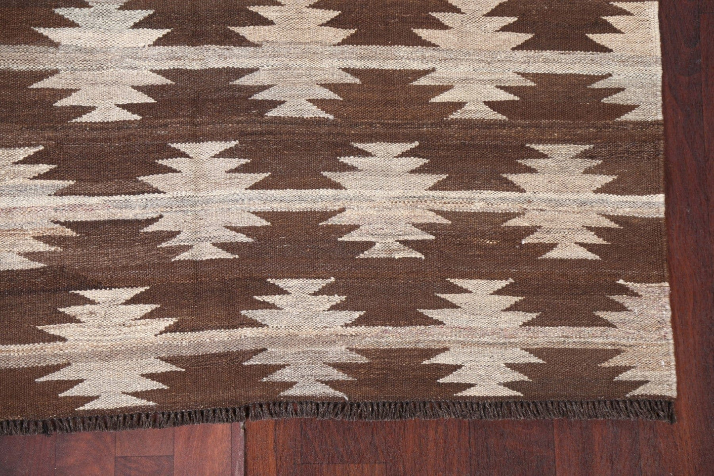 Natural Dye Kilim Flat-Woven Area Rug 5x7