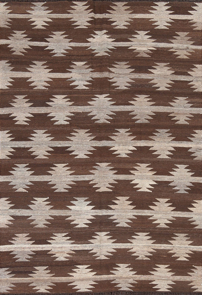 Natural Dye Kilim Flat-Woven Area Rug 5x7