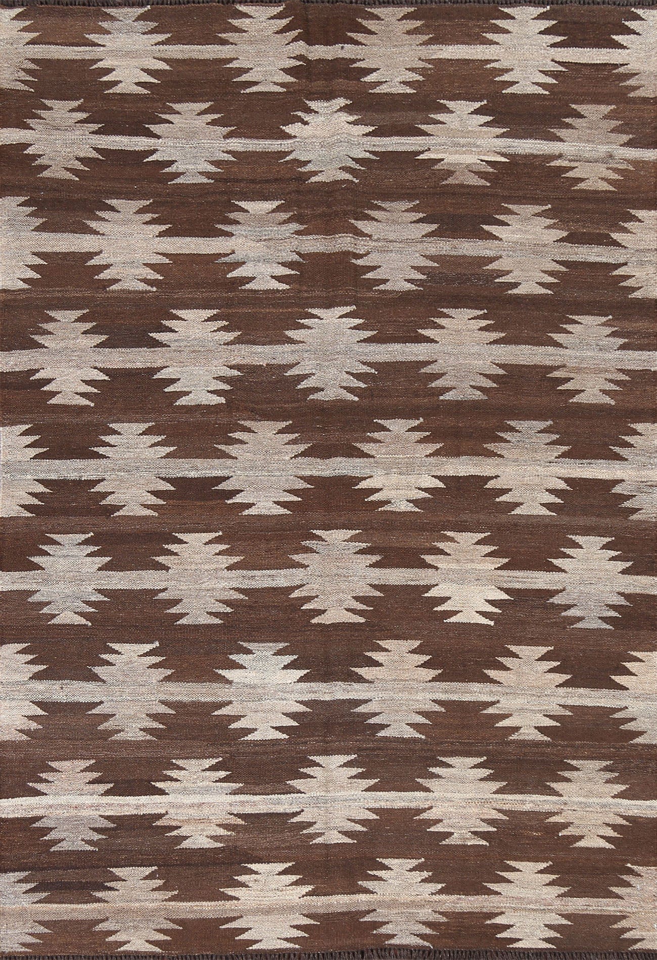 Natural Dye Kilim Flat-Woven Area Rug 5x7