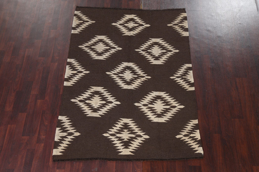 Natural Dye Kilim Flat-Woven Area Rug 5x7