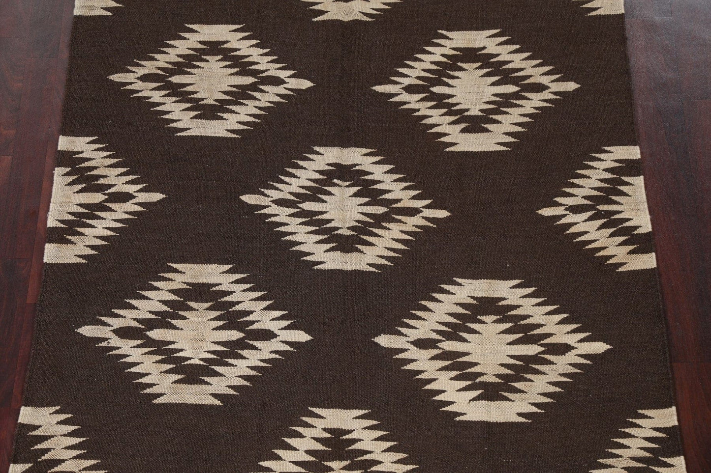 Natural Dye Kilim Flat-Woven Area Rug 5x7