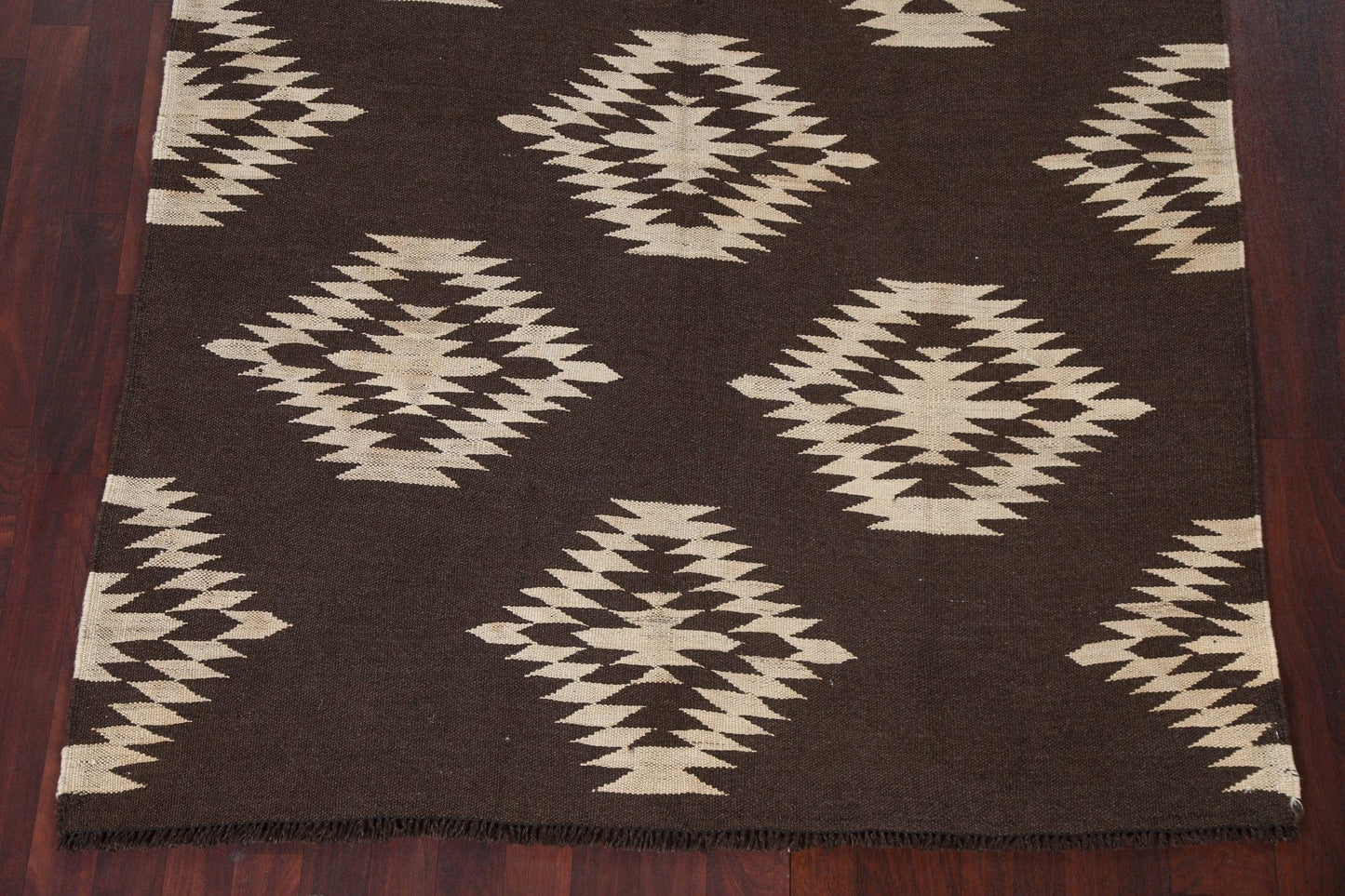 Natural Dye Kilim Flat-Woven Area Rug 5x7