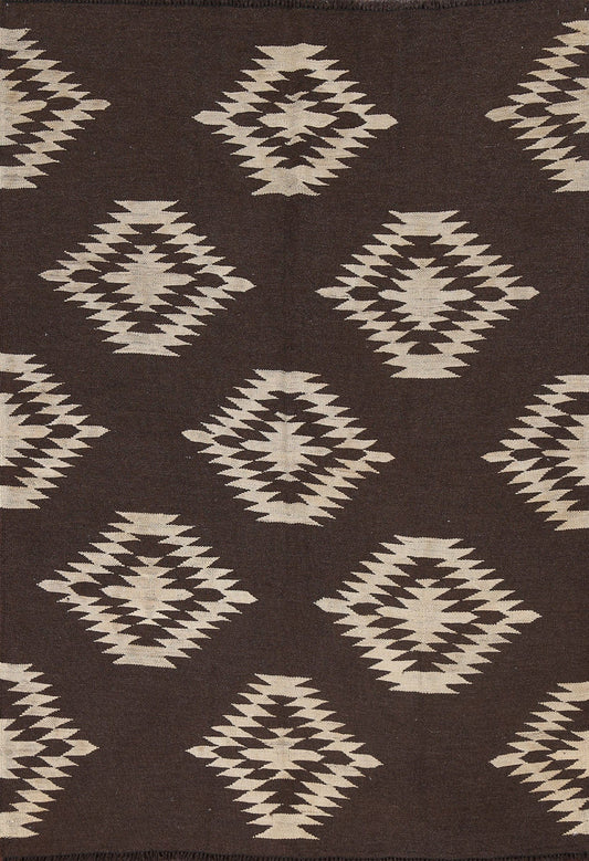 Natural Dye Kilim Flat-Woven Area Rug 5x7