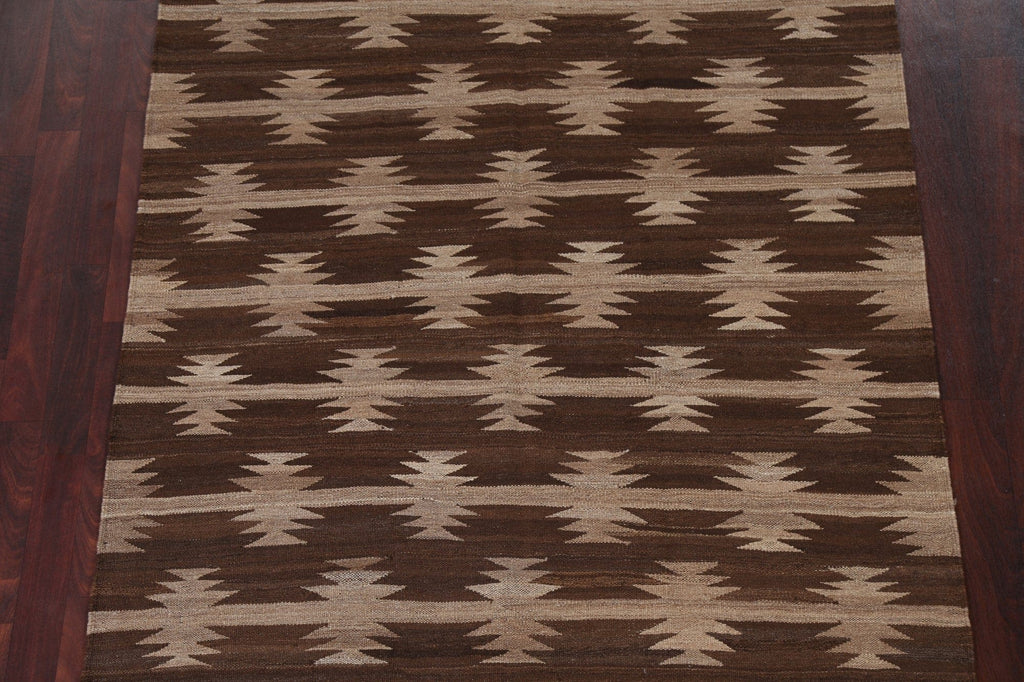 Natural Dye Tribal Kilim Flat-Woven Area Rug 5x7