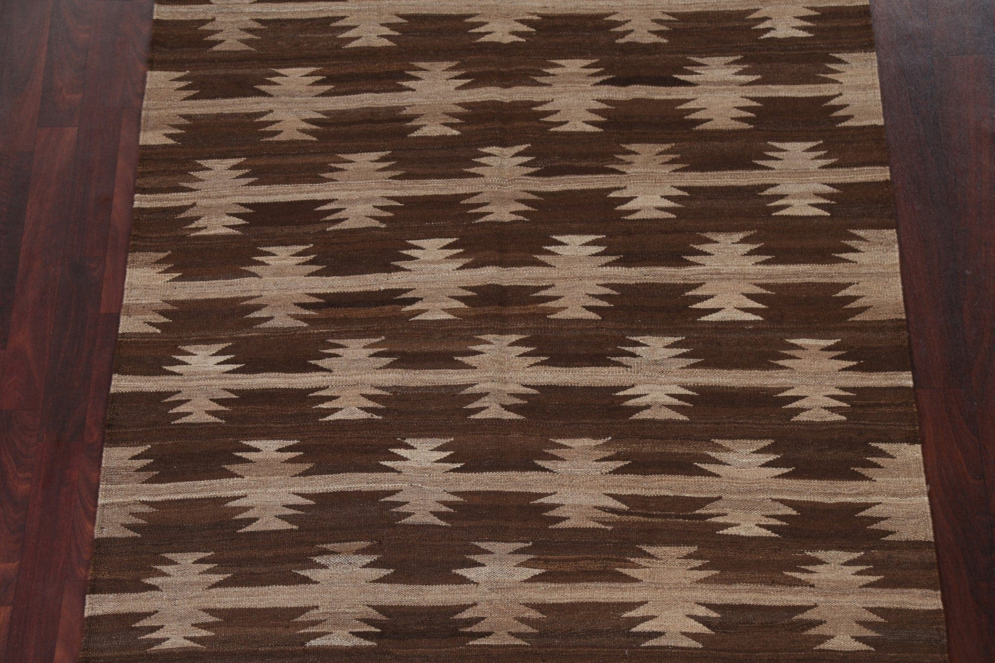 Natural Dye Tribal Kilim Flat-Woven Area Rug 5x7