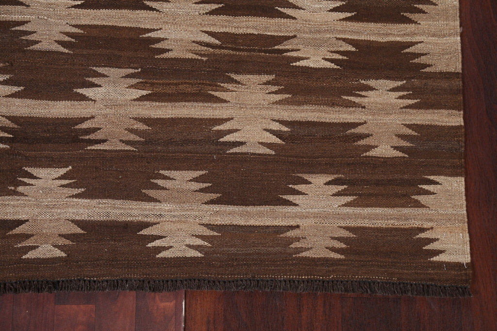 Natural Dye Tribal Kilim Flat-Woven Area Rug 5x7