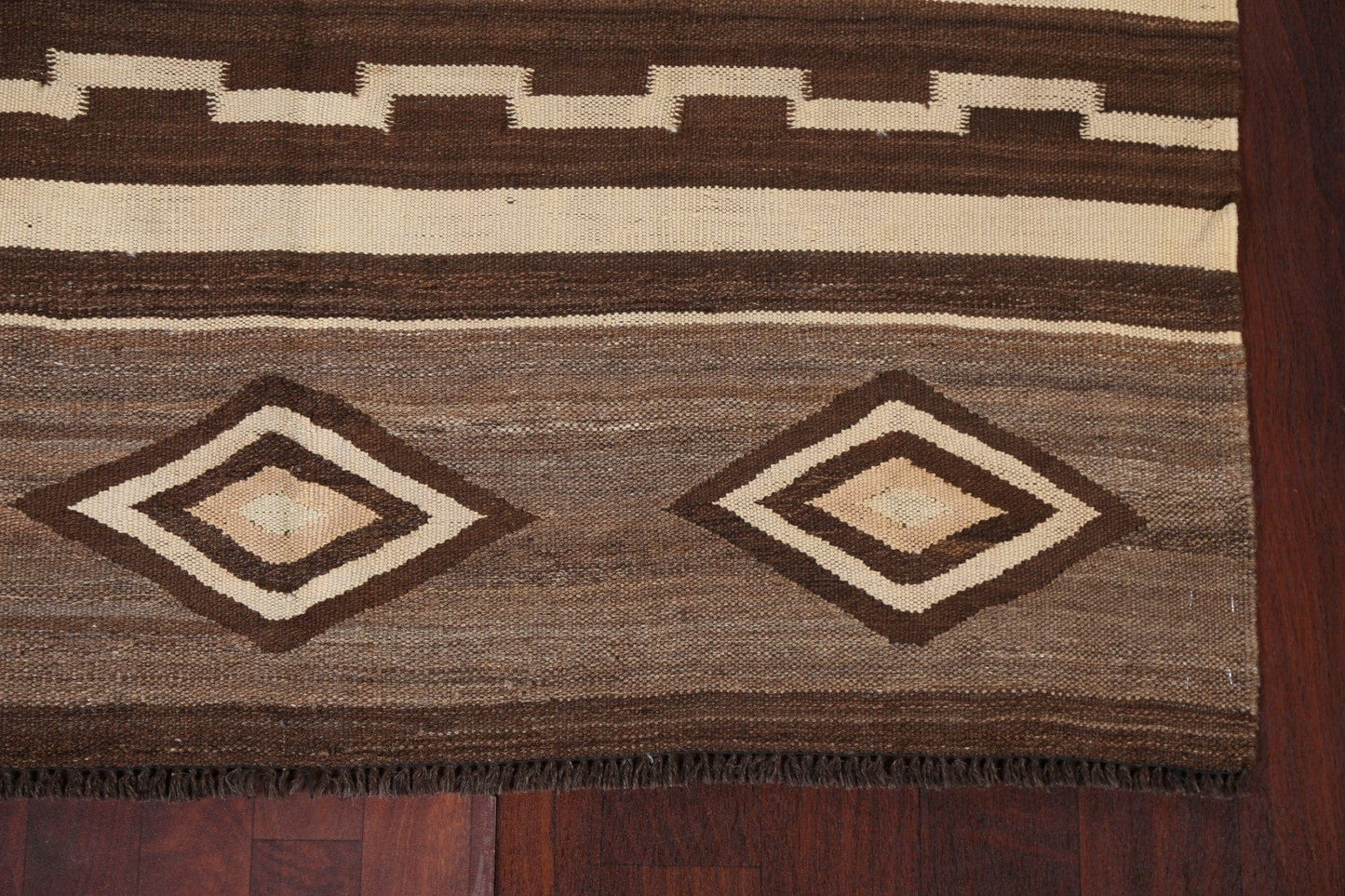 Natural Dye Tribal Kilim Flat-Woven Area Rug 5x7