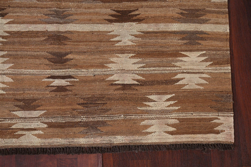 Natural Dye Tribal Kilim Flat-Woven Area Rug 5x7