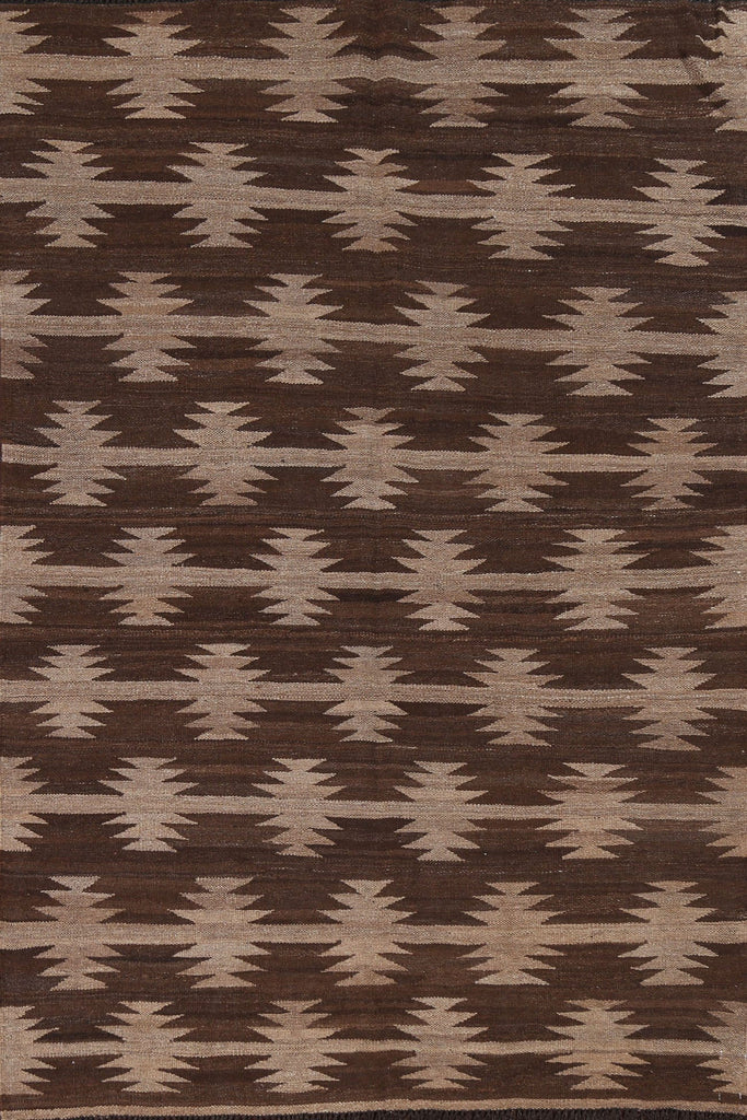 Natural Dye Kilim Flat-Woven Area Rug 5x7