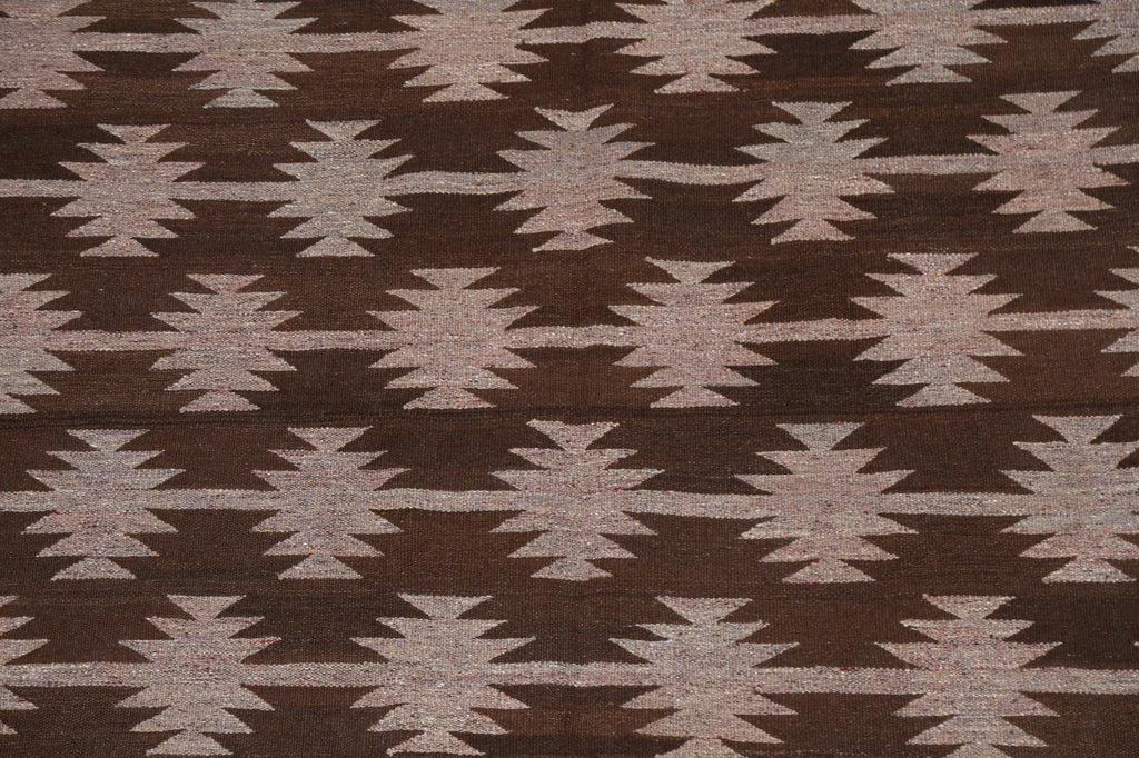 Natural Dye Wool Kilim Flat-Woven Area Rug 5x7