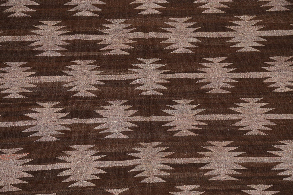 Natural Dye Wool Kilim Flat-Woven Area Rug 5x7