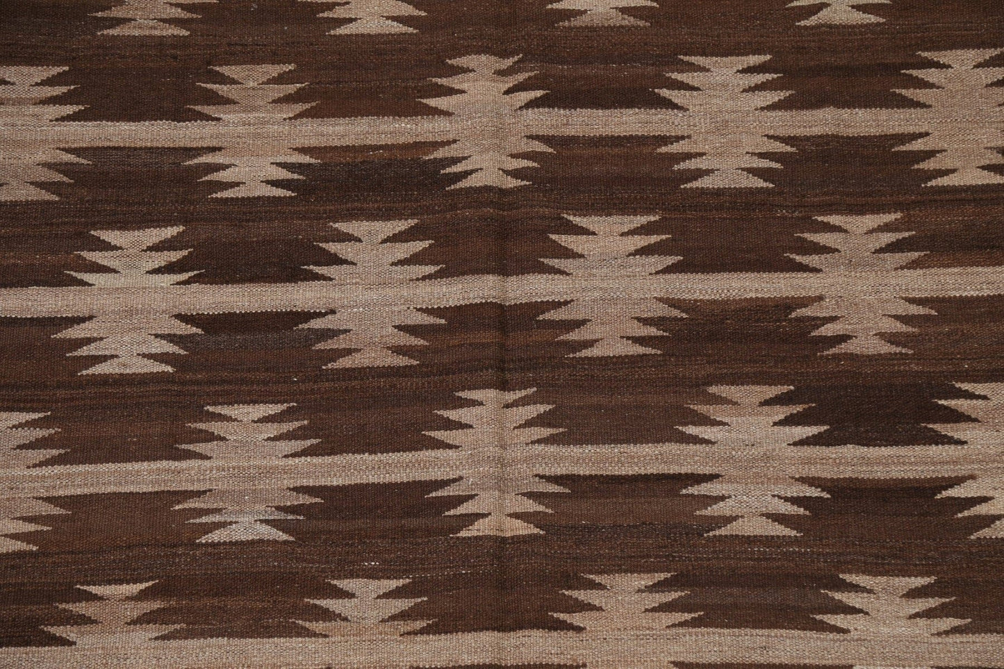 Natural Dye Wool Kilim Flat-Woven Area Rug 5x7