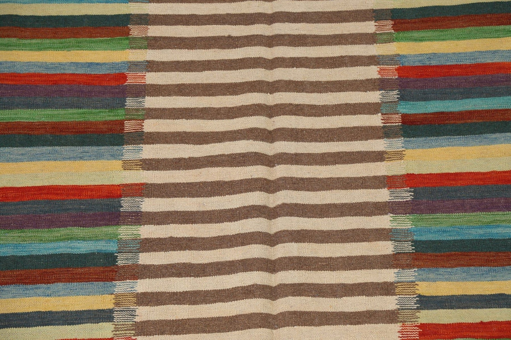 Flat-Woven Kilim Natural Dye Wool Area Rug 7x10