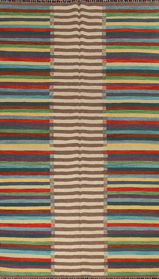 Flat-Woven Kilim Natural Dye Wool Area Rug 7x10