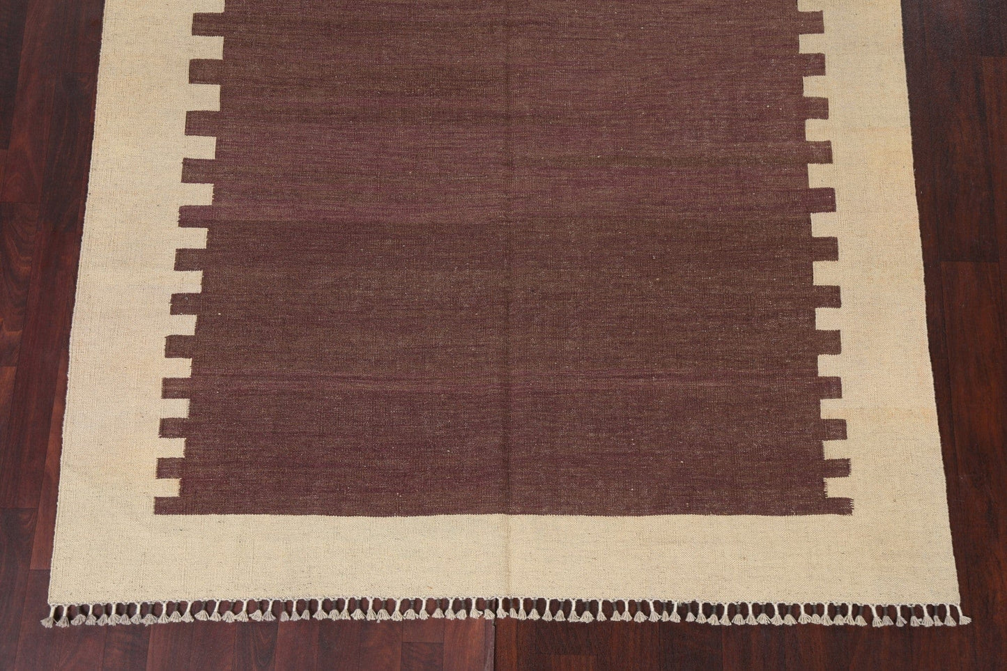 Flat-Woven Kilim Natural Dye Wool Area Rug 6x8