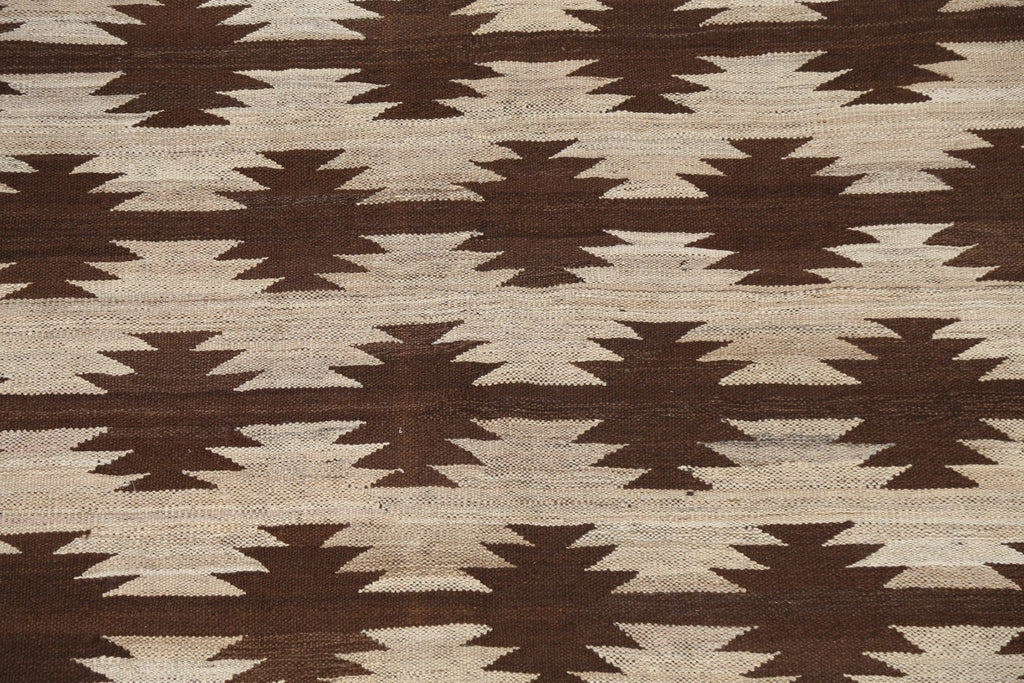 Flat-Woven Kilim Natural Dye Wool Area Rug 5x6