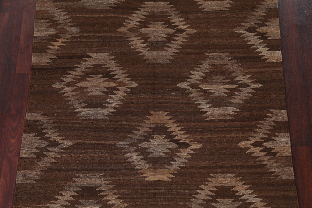 Flat-Woven Kilim Natural Dye Area Rug 5x6