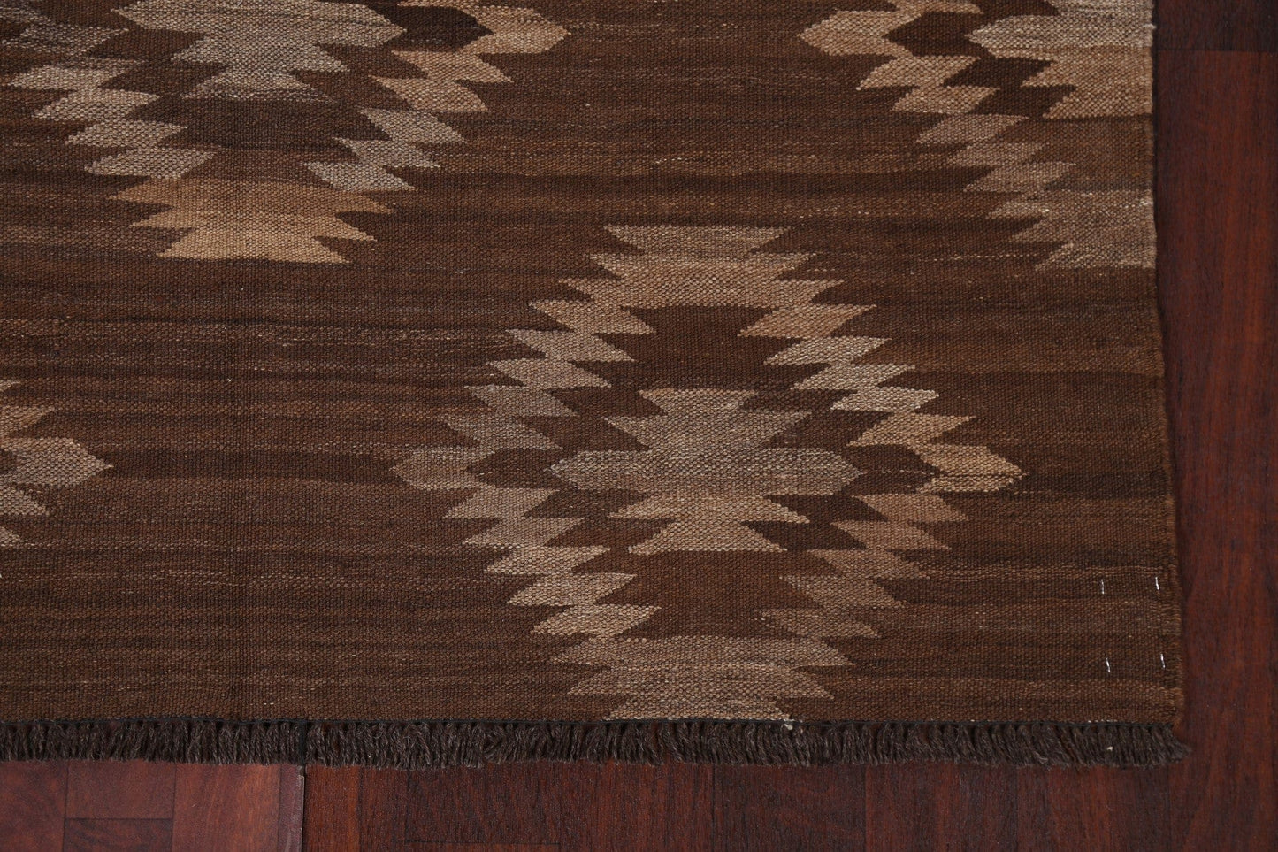 Flat-Woven Kilim Natural Dye Area Rug 5x6