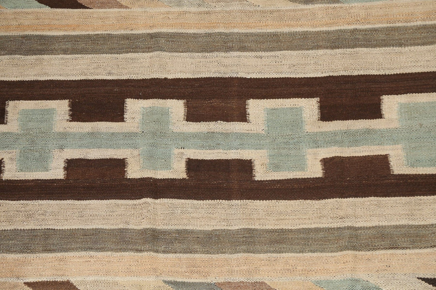 Flat-Woven Kilim Natural Dye Wool Area Rug 5x8