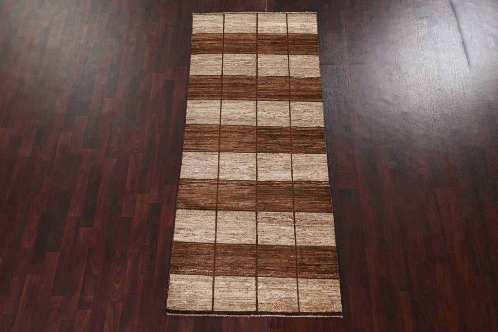 Vegetable Dye Gabbeh Persian Runner Rug 3x8