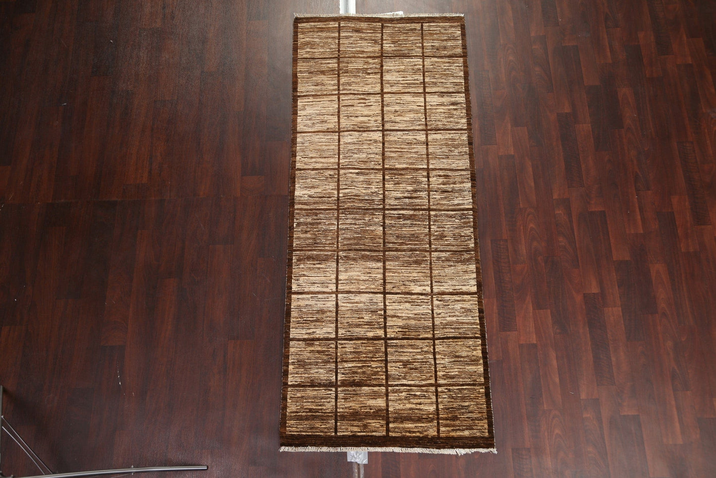 Checkered Gabbeh Kashkoli Oriental Runner Rug 3x8