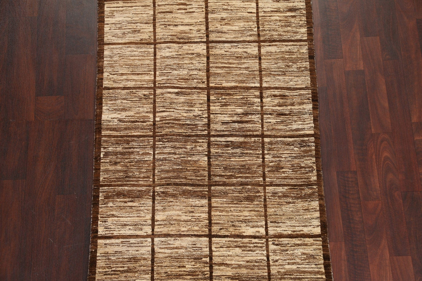 Checkered Gabbeh Kashkoli Oriental Runner Rug 3x8