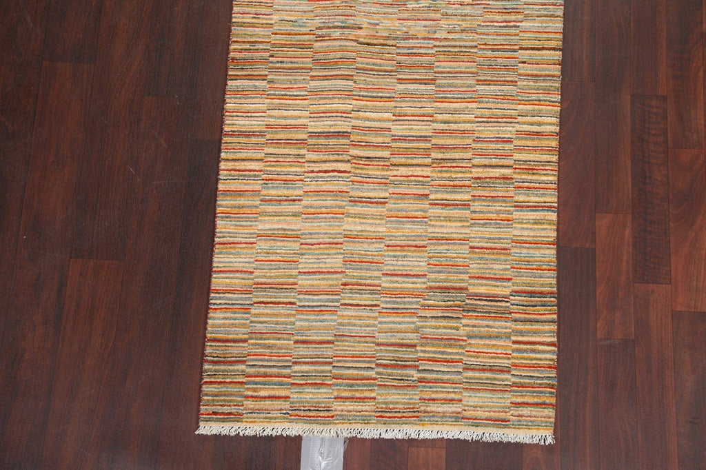 Modern Gabbeh Kashkoli Oriental Runner Rug 3x10