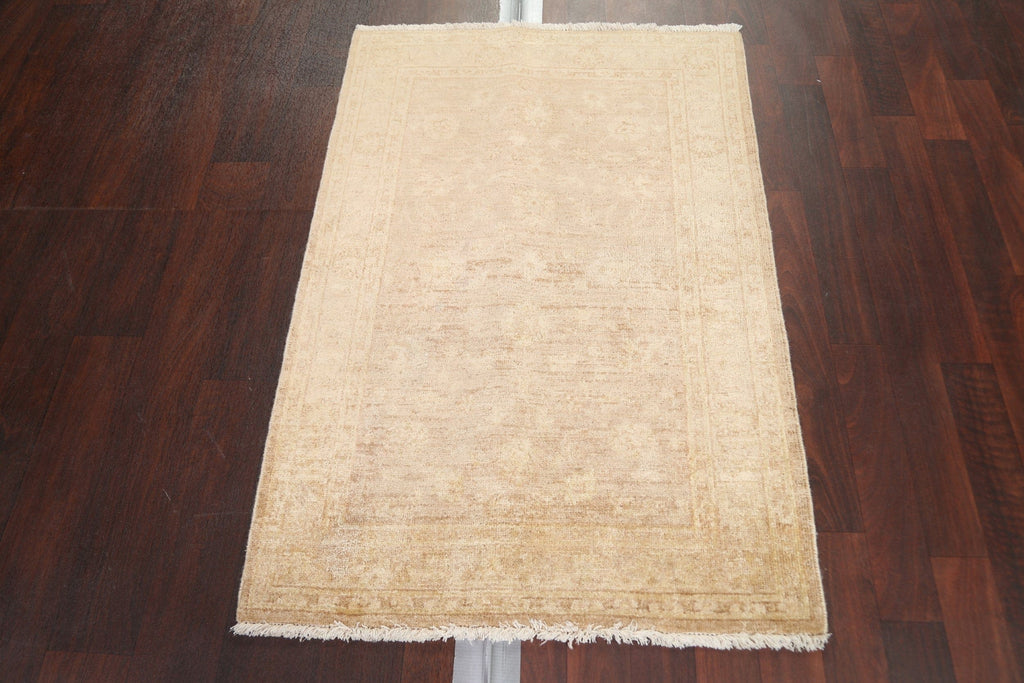 Vegetable Dye Muted Oushak Turkish Area Rug 3x4